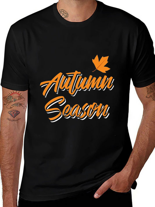 Autumn Season Black T-Shirt