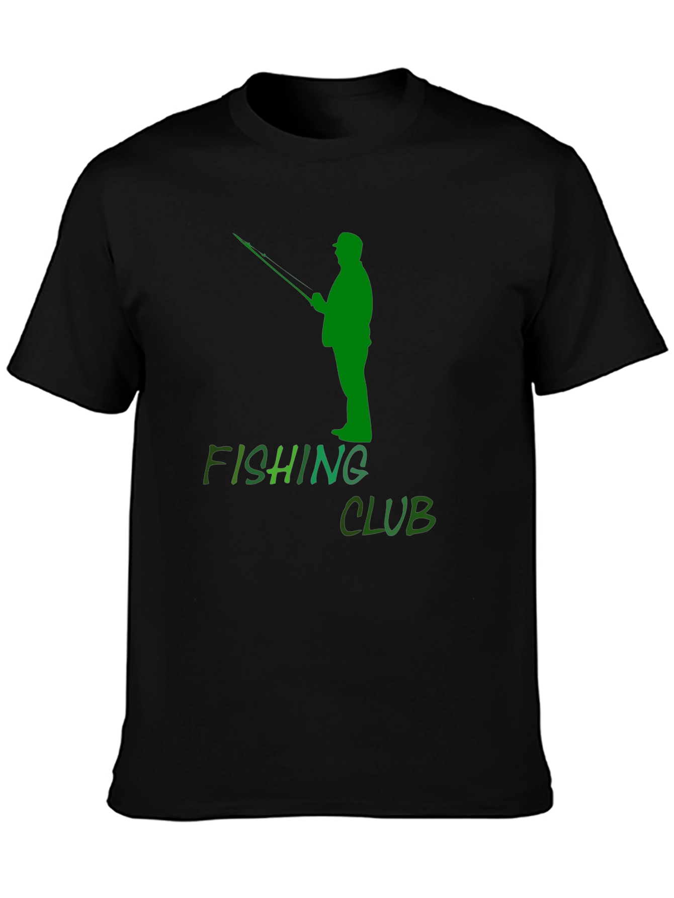 Fishing Club Graphic Tee - Black Cotton