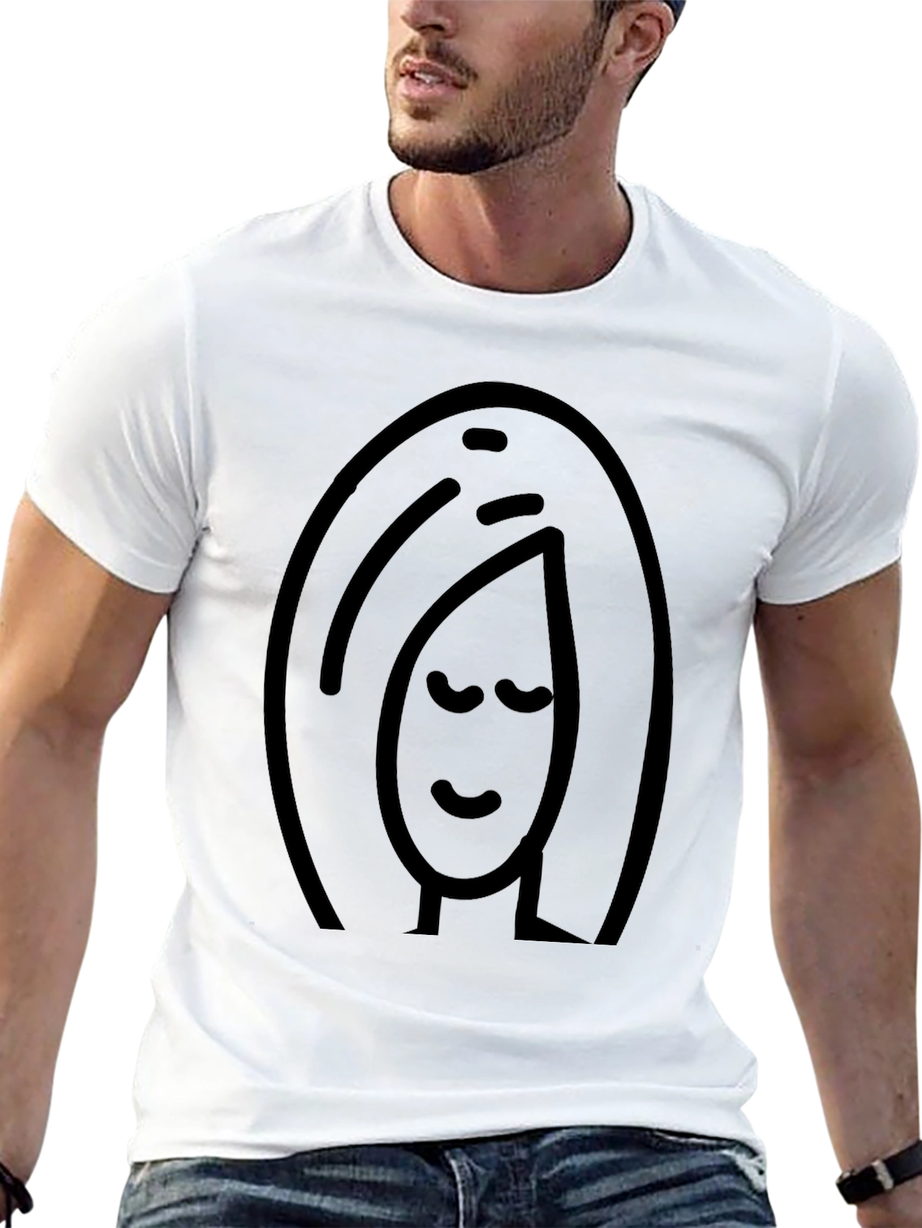 Minimalist Woman Graphic Black T-Shirt