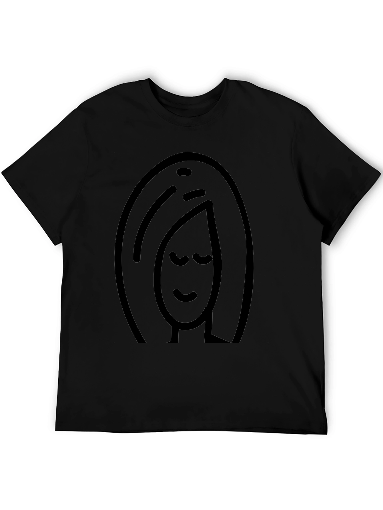 Minimalist Woman Graphic Black T-Shirt