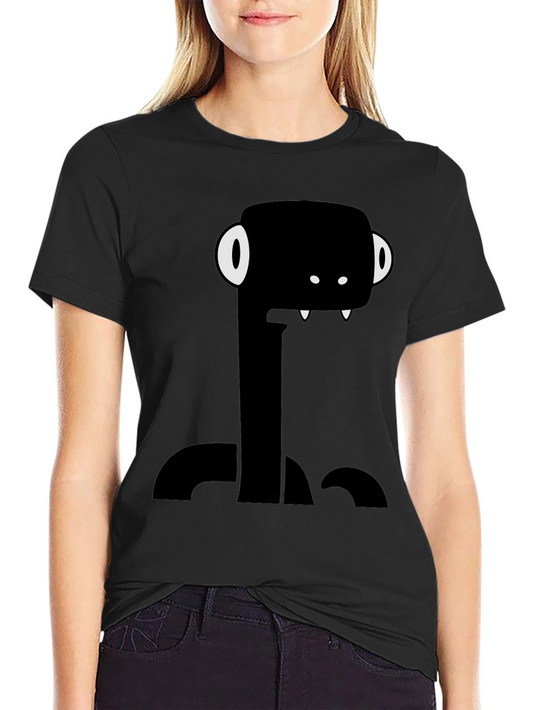 Funny Monster Graphic Tee - Black Cotton T-Shirt