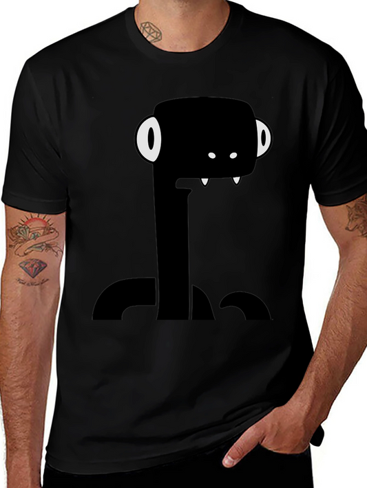 Funny Monster Graphic Tee - Black Cotton T-Shirt