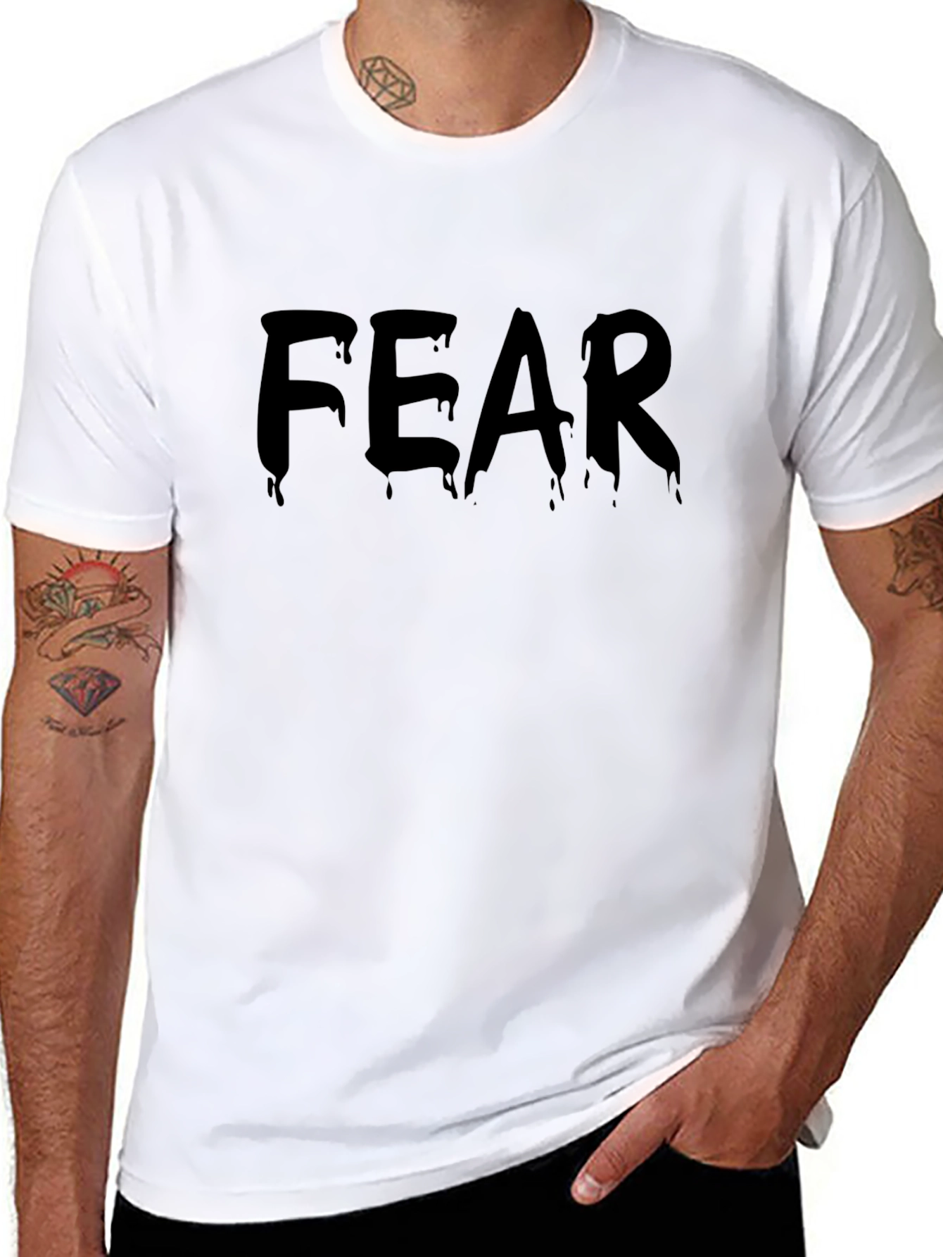 Fear Graphic Print Black T-Shirt