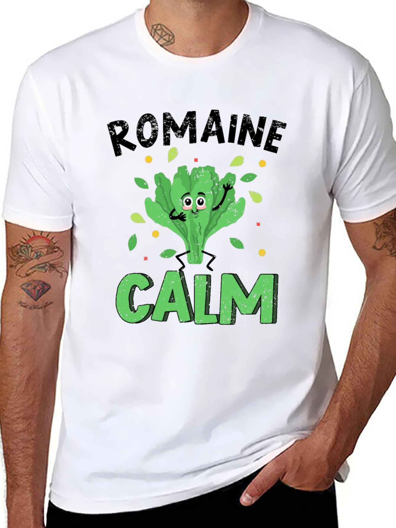 Romaine Calm Mens Graphic T-Shirt Black