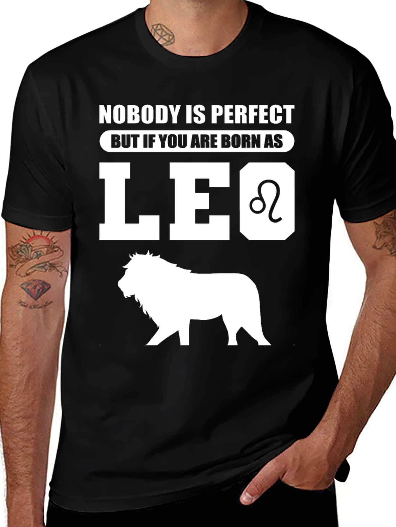 Leo Zodiac T-Shirt - Nobodys Perfect Birthday Gift