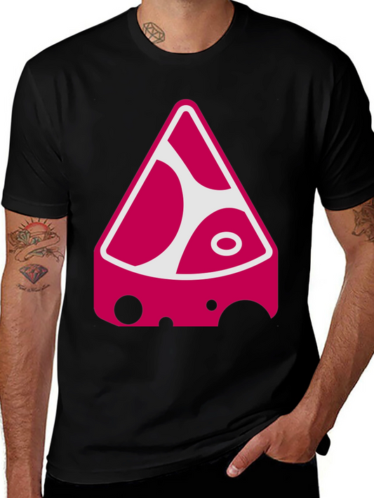 Funky Cheese Graphic Tee - Black Cotton Blend Shirt