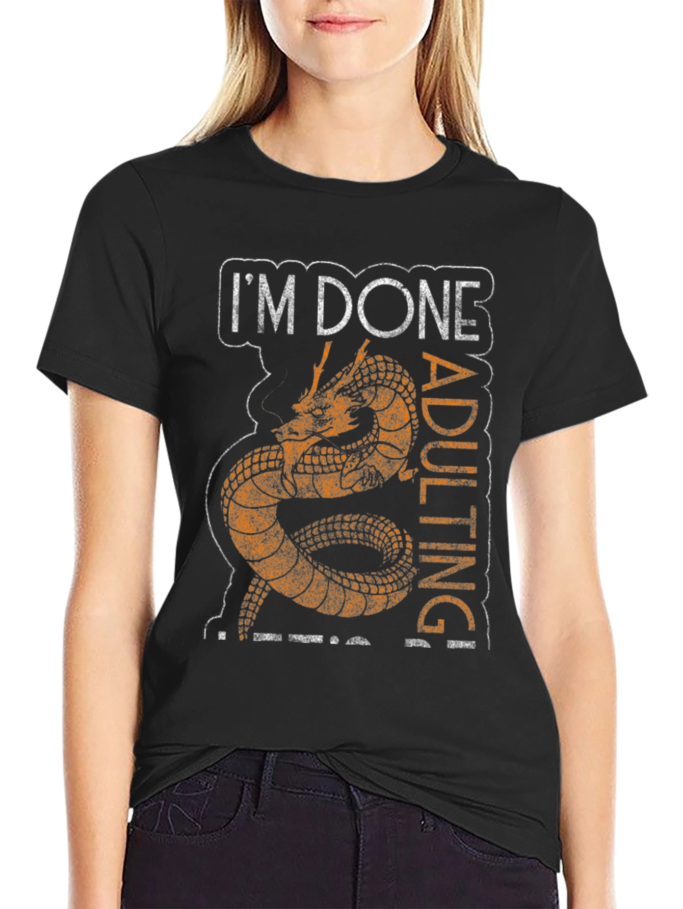 Im Done Adulting Graphic Tee - Black