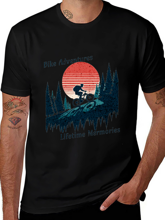 Bike Adventure Tee: Retro Mountain Biking Shirt