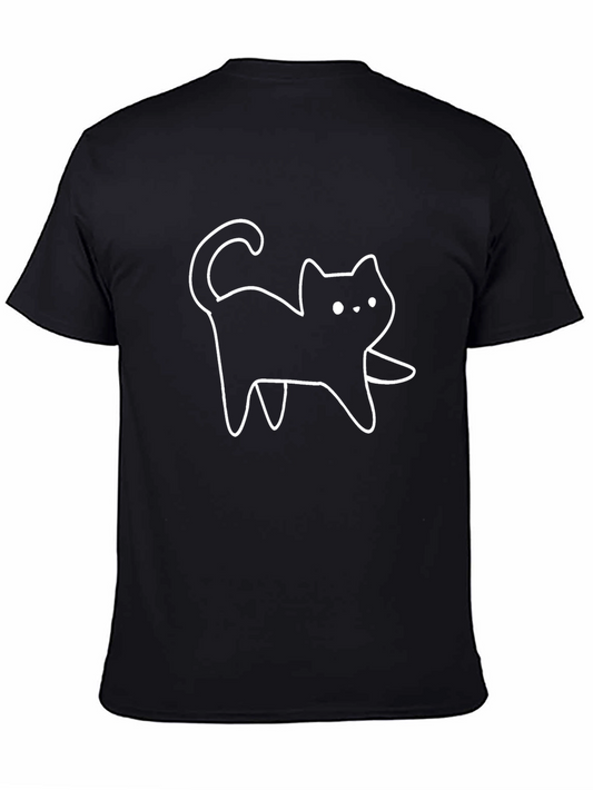 Black Cat Outline Graphic Tee