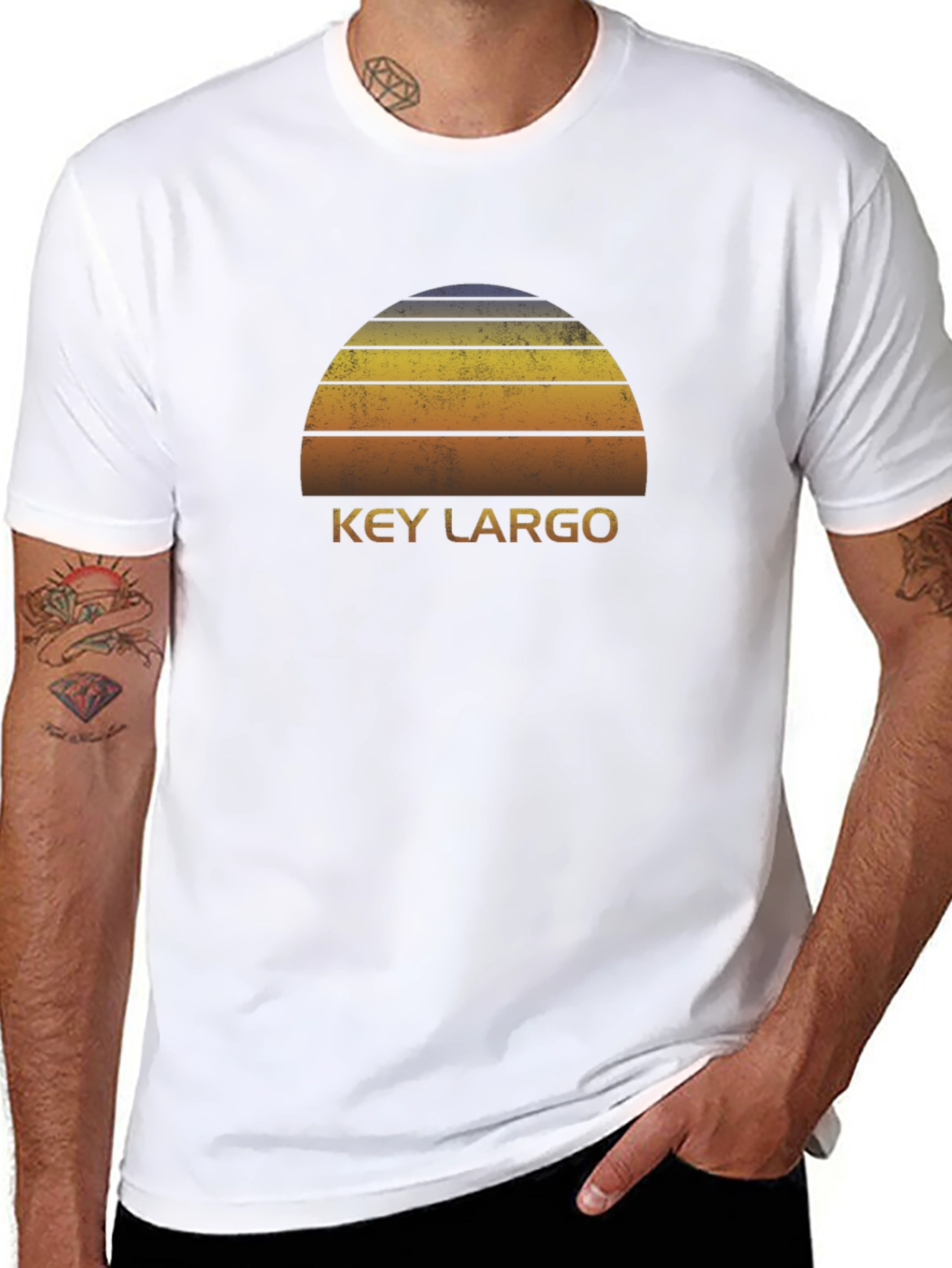 Key Largo Sunset T-Shirt Retro Style
