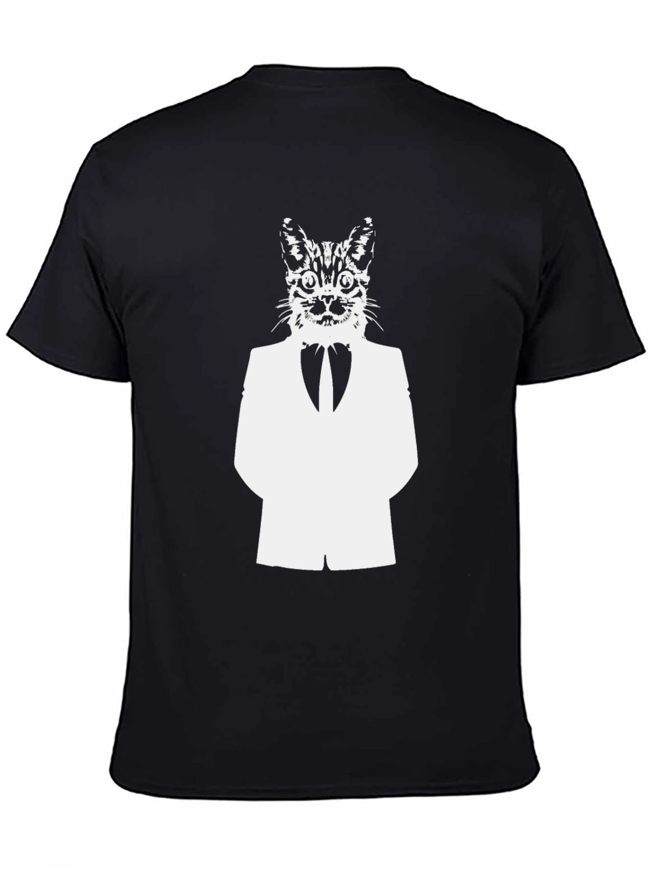 Cat in Suit Graphic Tee - Black Cotton Blend