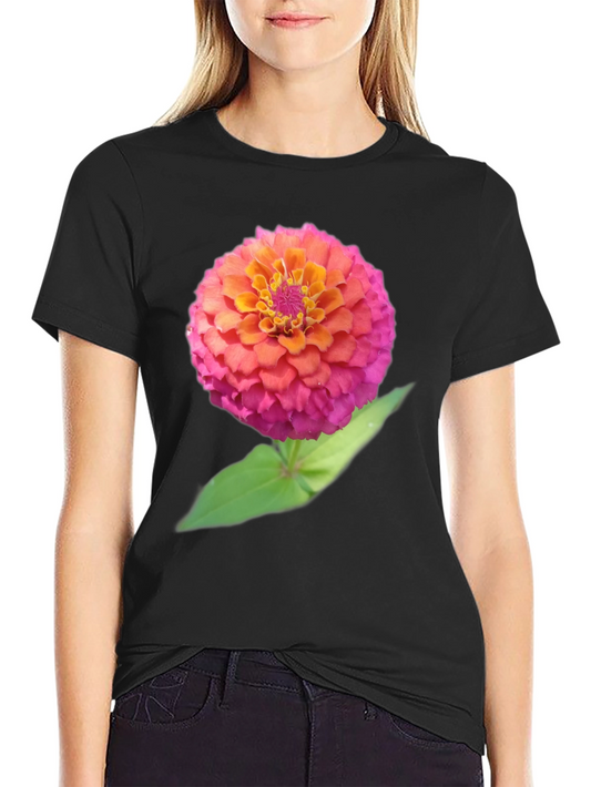 Floral Graphic Tee - Bold Zinnia Design