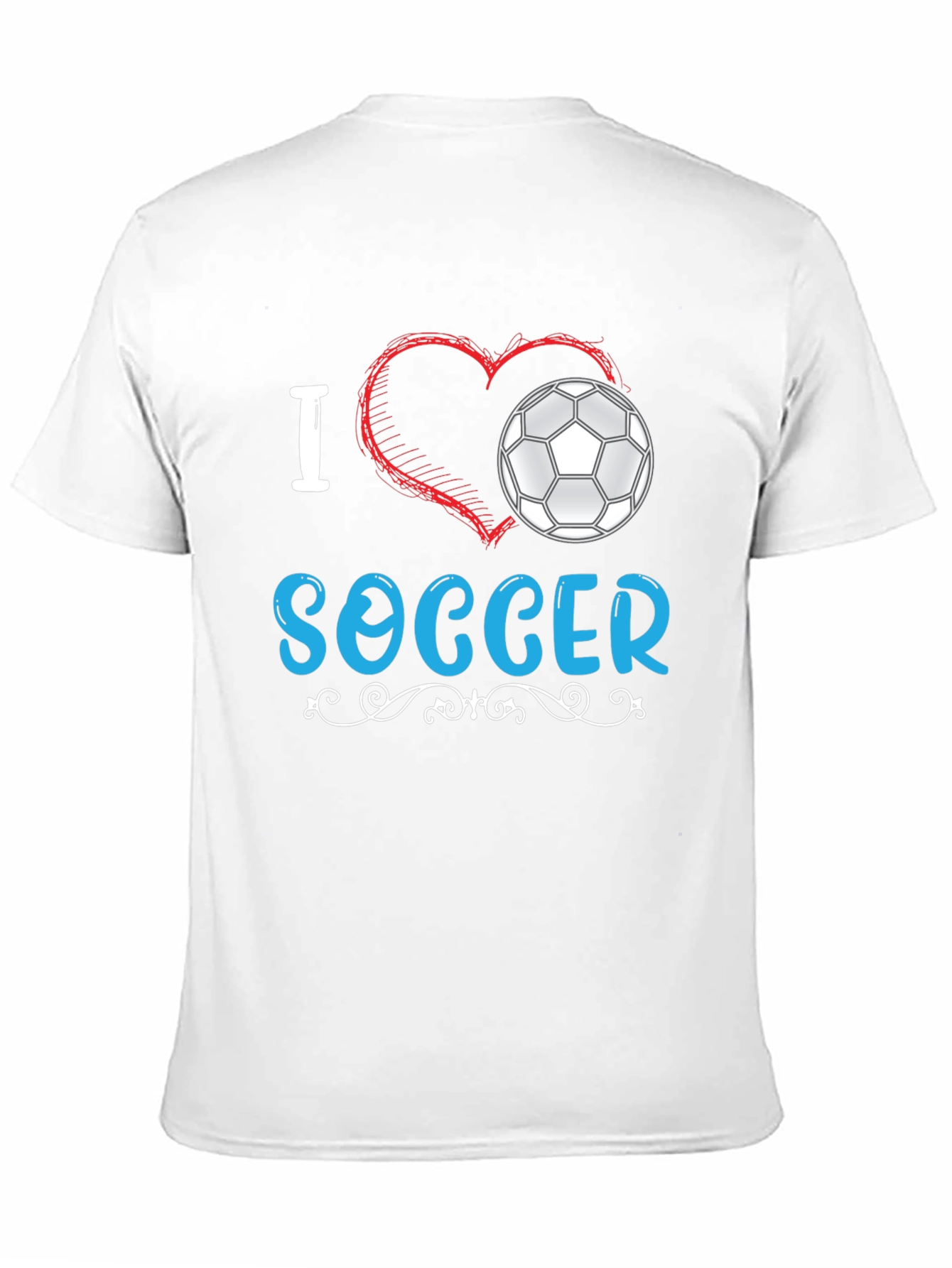 I Love Soccer Graphic Tee - Black Cotton T-Shirt
