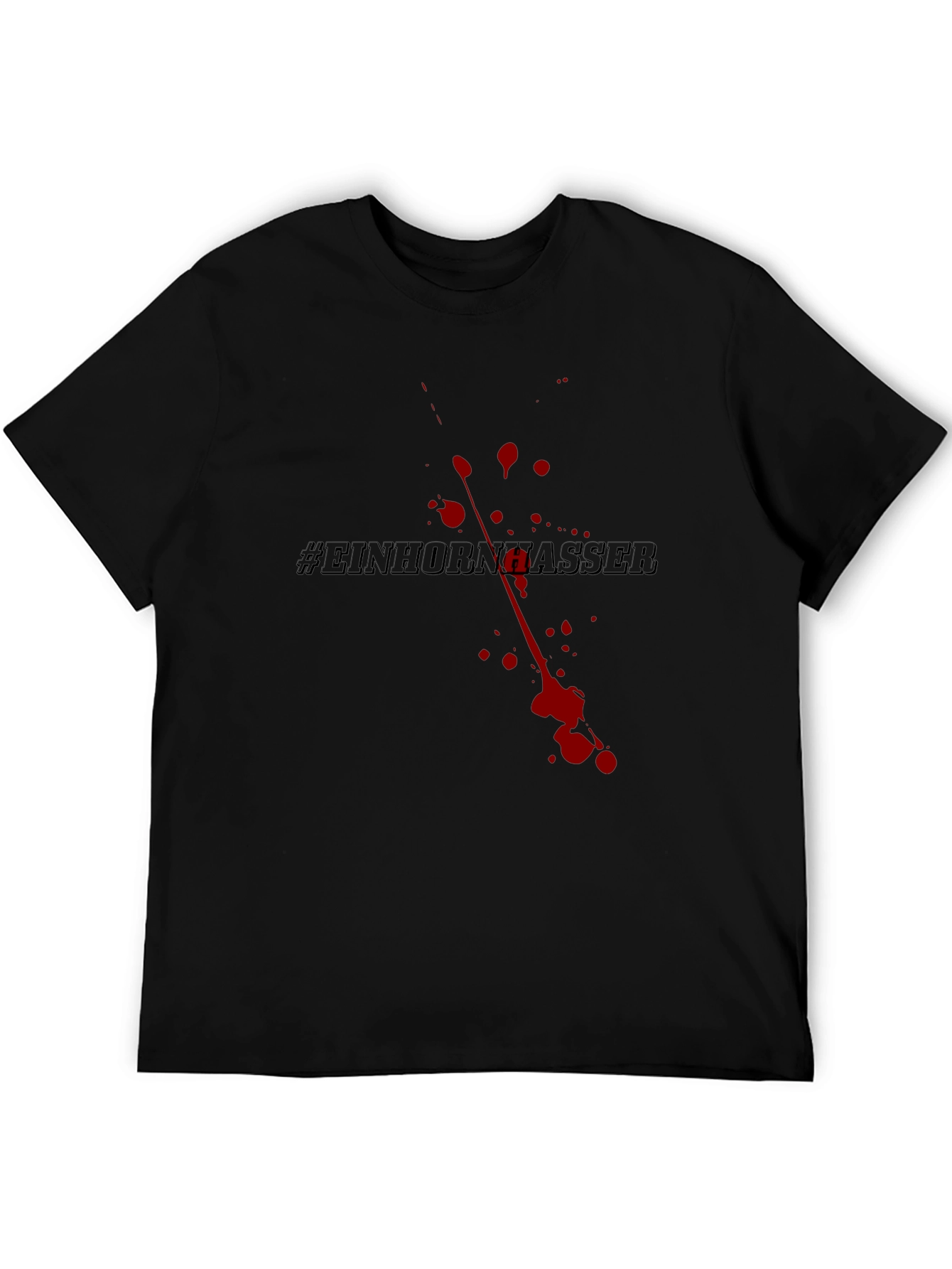 Einhornhasser Graphic Tee - Black Cotton Blend