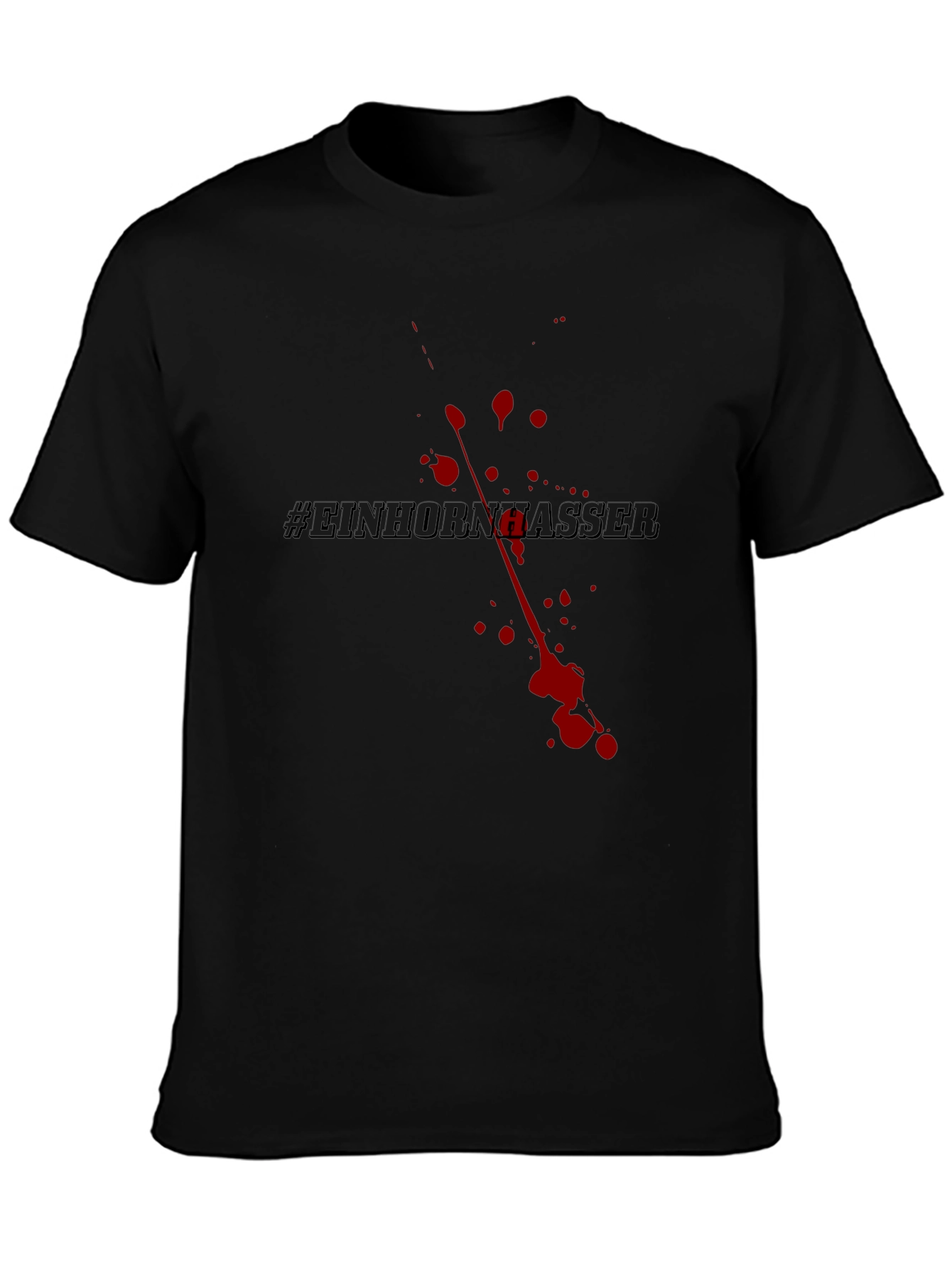 Einhornhasser Graphic Tee - Black Cotton Blend