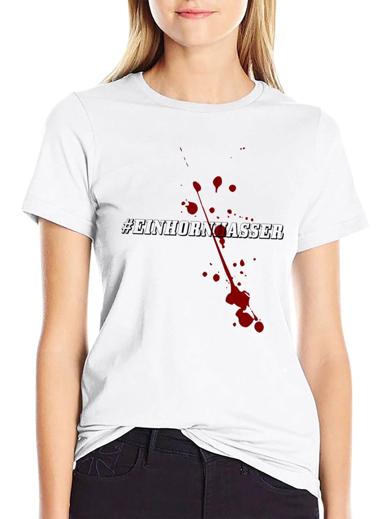 Einhornhasser Graphic Tee - Black Cotton Blend