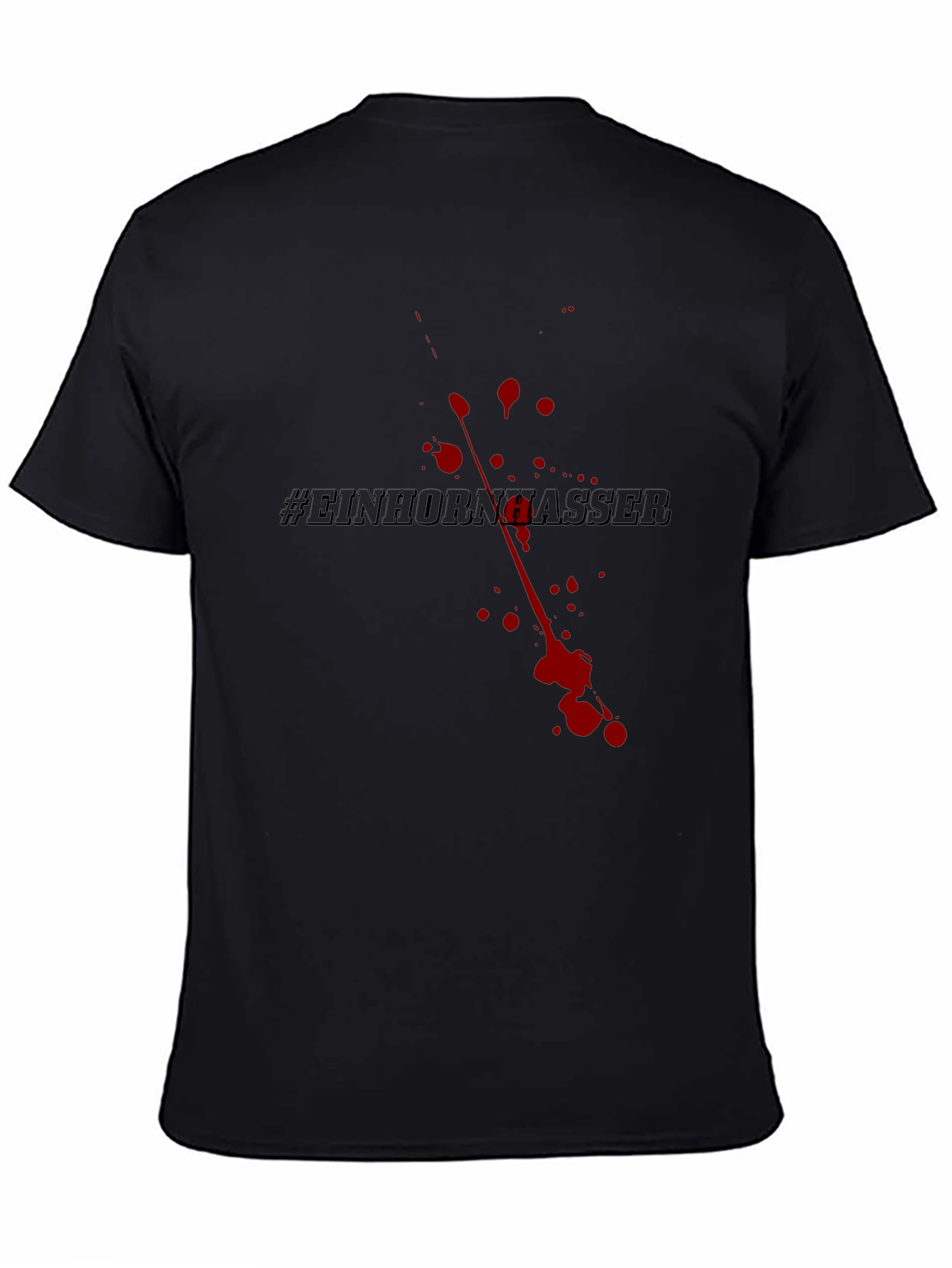Einhornhasser Graphic Tee - Black Cotton Blend