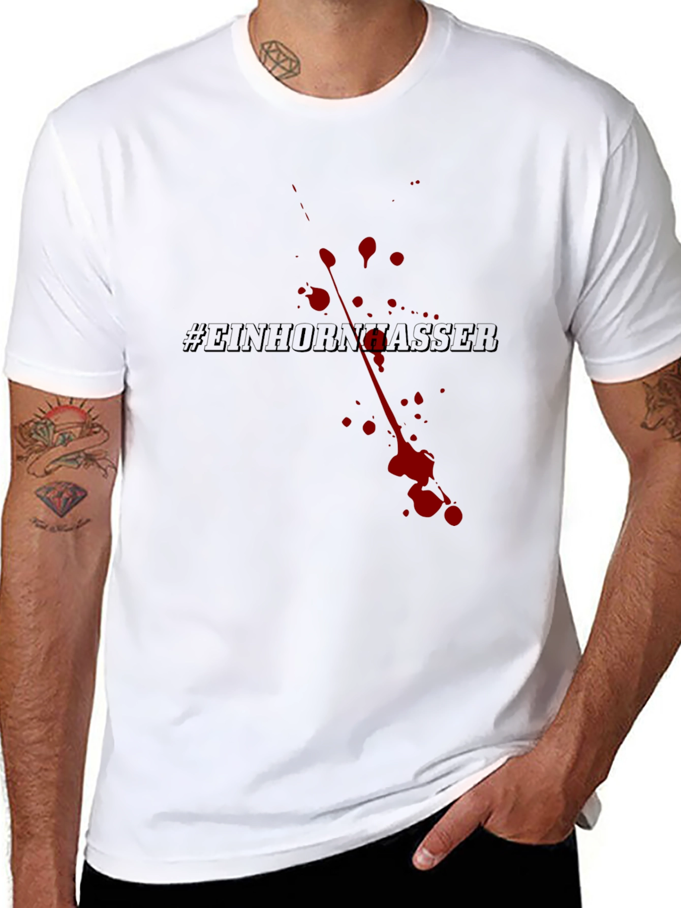 Einhornhasser Graphic Tee - Black Cotton Blend