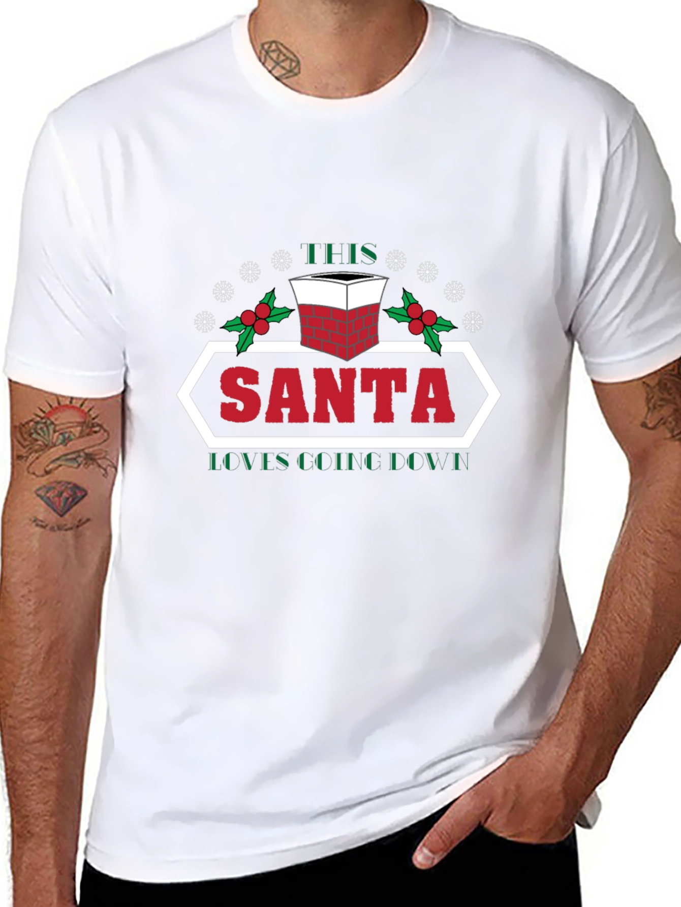 Santa Loves Coffee Christmas T-Shirt