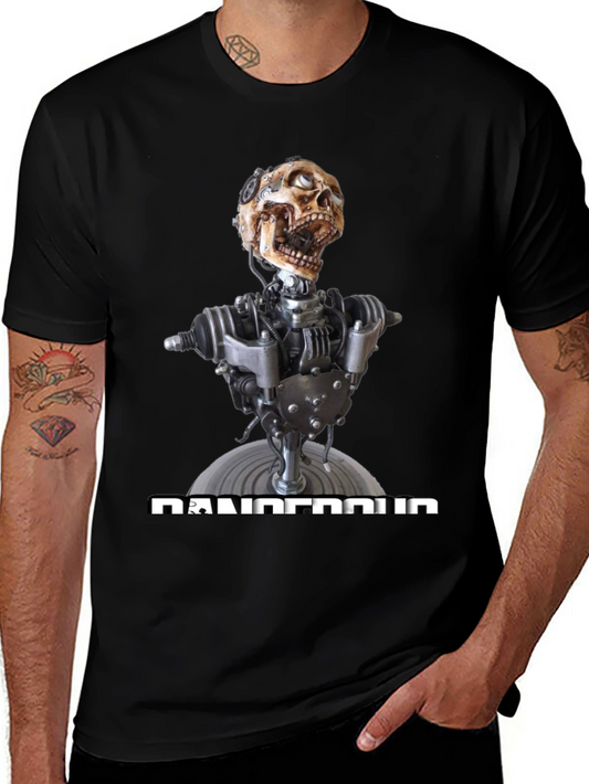 Dangerous Robot Skull Graphic Tee
