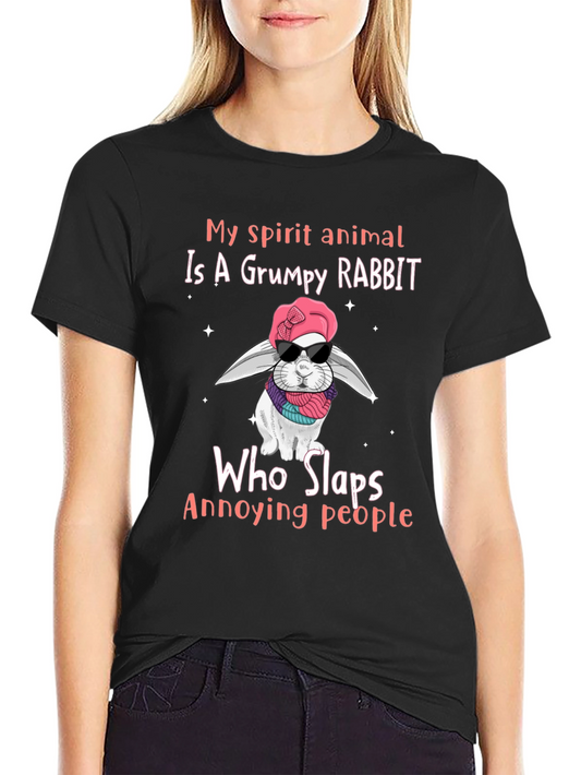 Grumpy Rabbit T-Shirt: Funny Animal Lover Tee