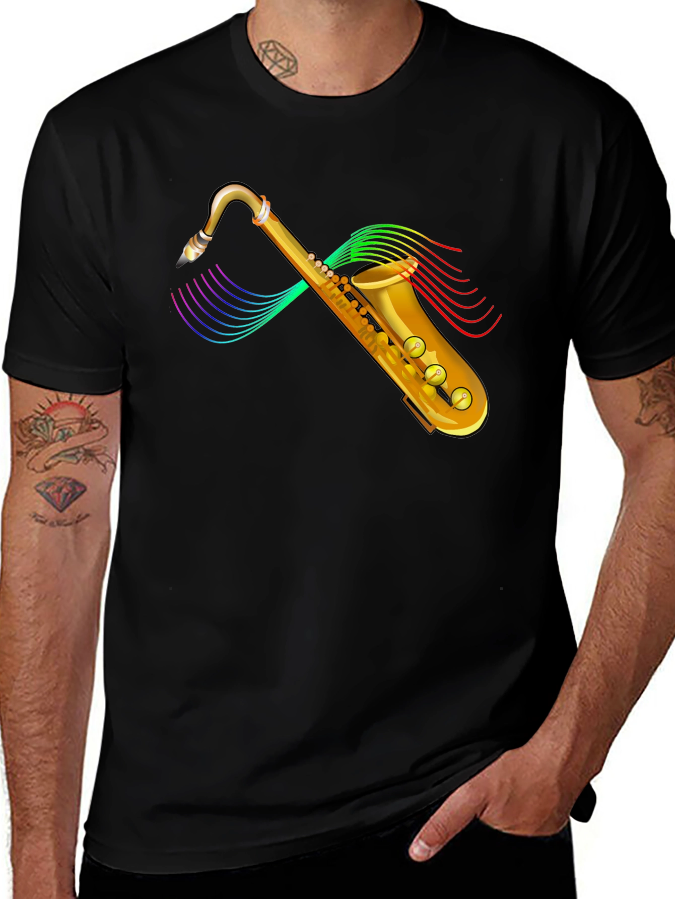 Saxophone Graphic T-Shirt - Musical Instrument Tee
