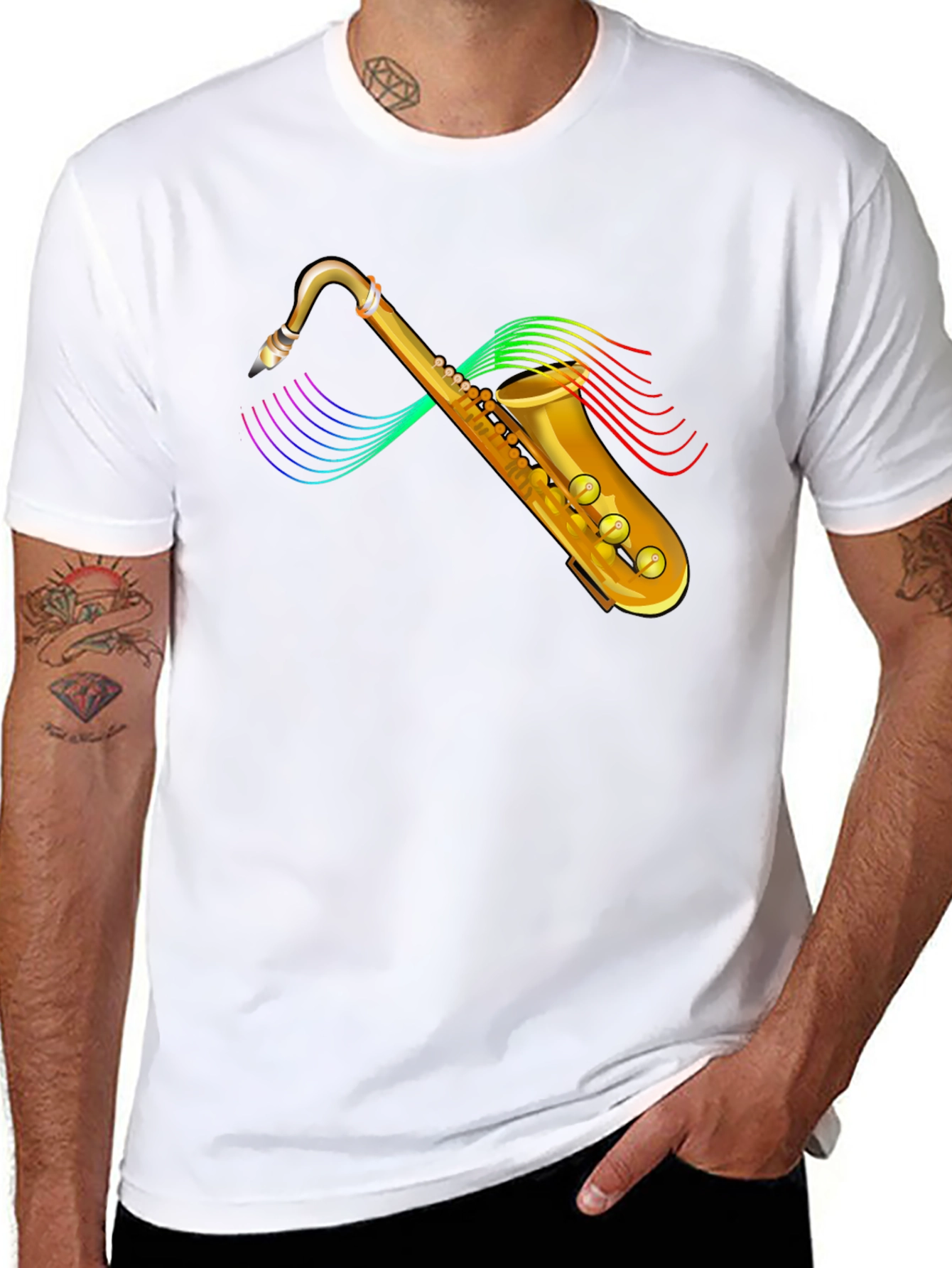 Saxophone Graphic T-Shirt - Musical Instrument Tee