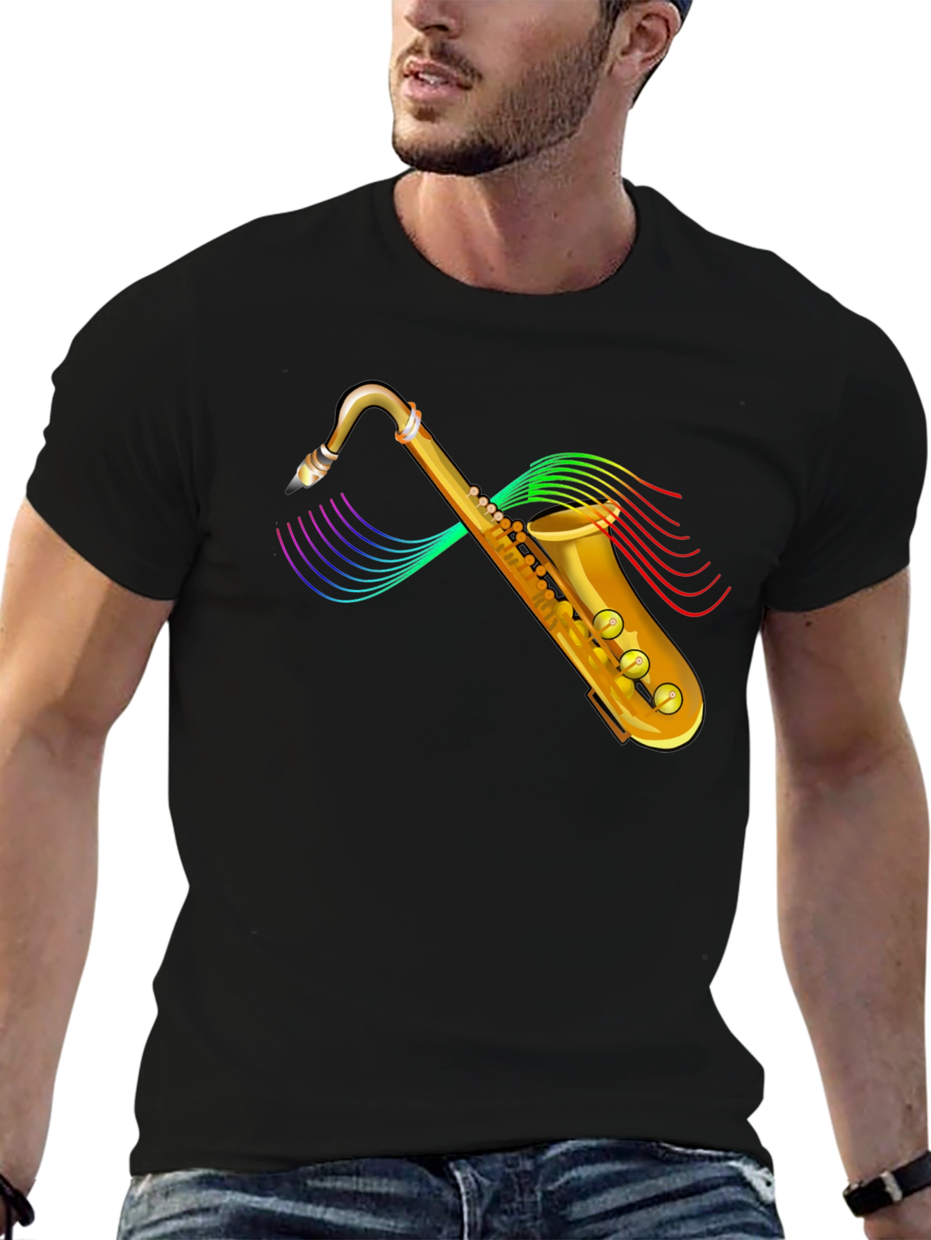 Saxophone Graphic T-Shirt - Musical Instrument Tee