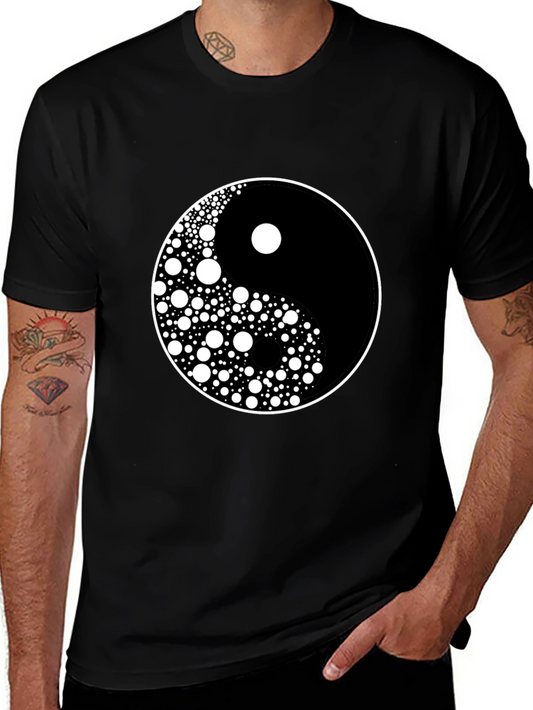 Yin Yang Circle Dot Pattern Tee - Classic Harmony