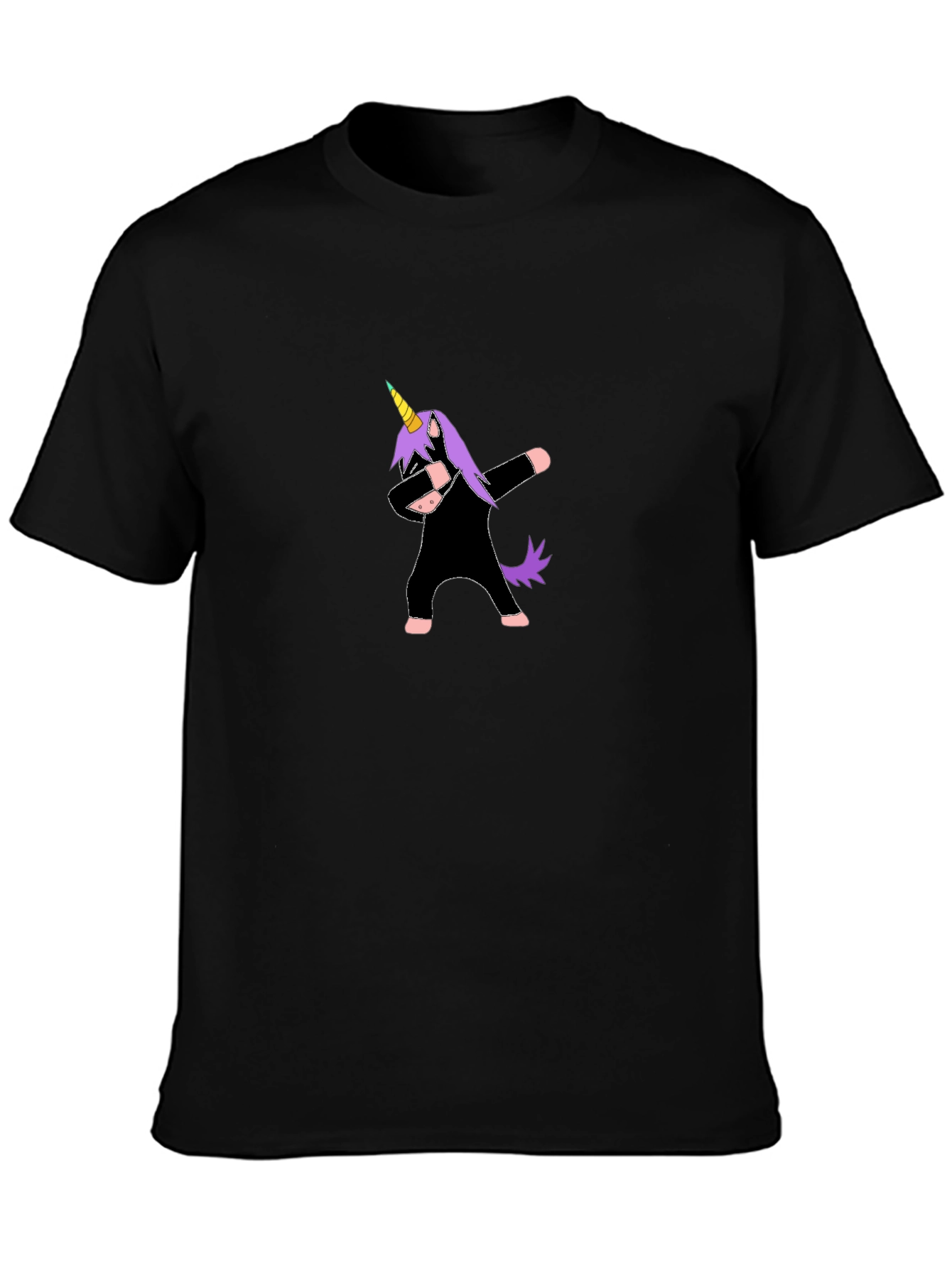 Dabbing Unicorn Black T-Shirt
