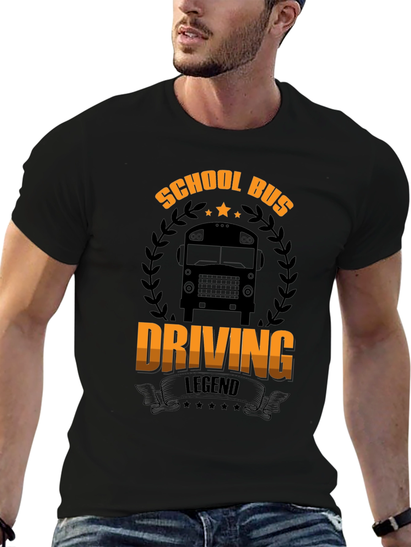 School Bus Driving Legend Black T-Shirt