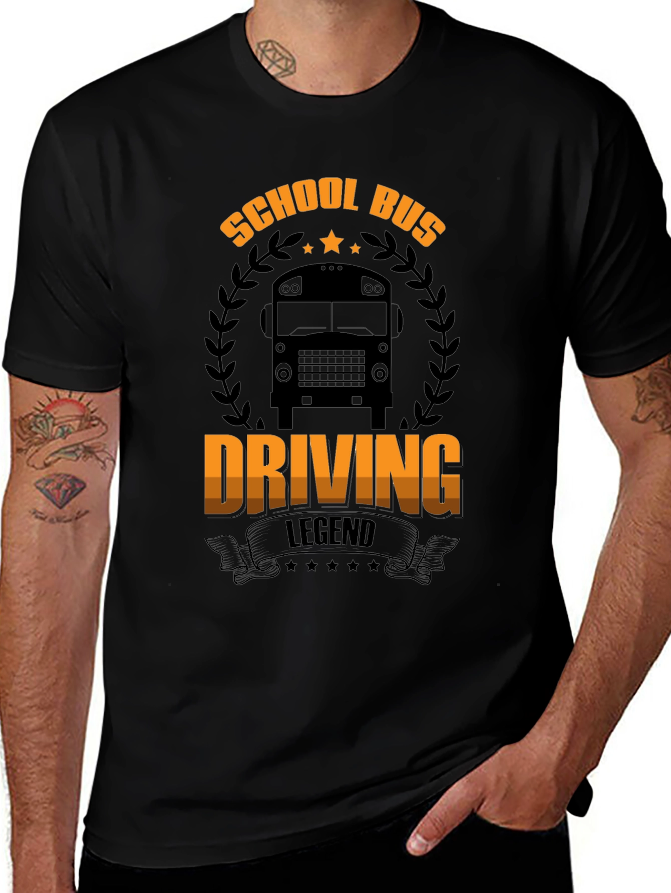 School Bus Driving Legend Black T-Shirt