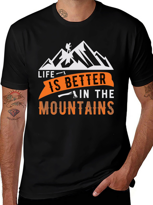 Life is Better in the Mountains Black T-Shirt