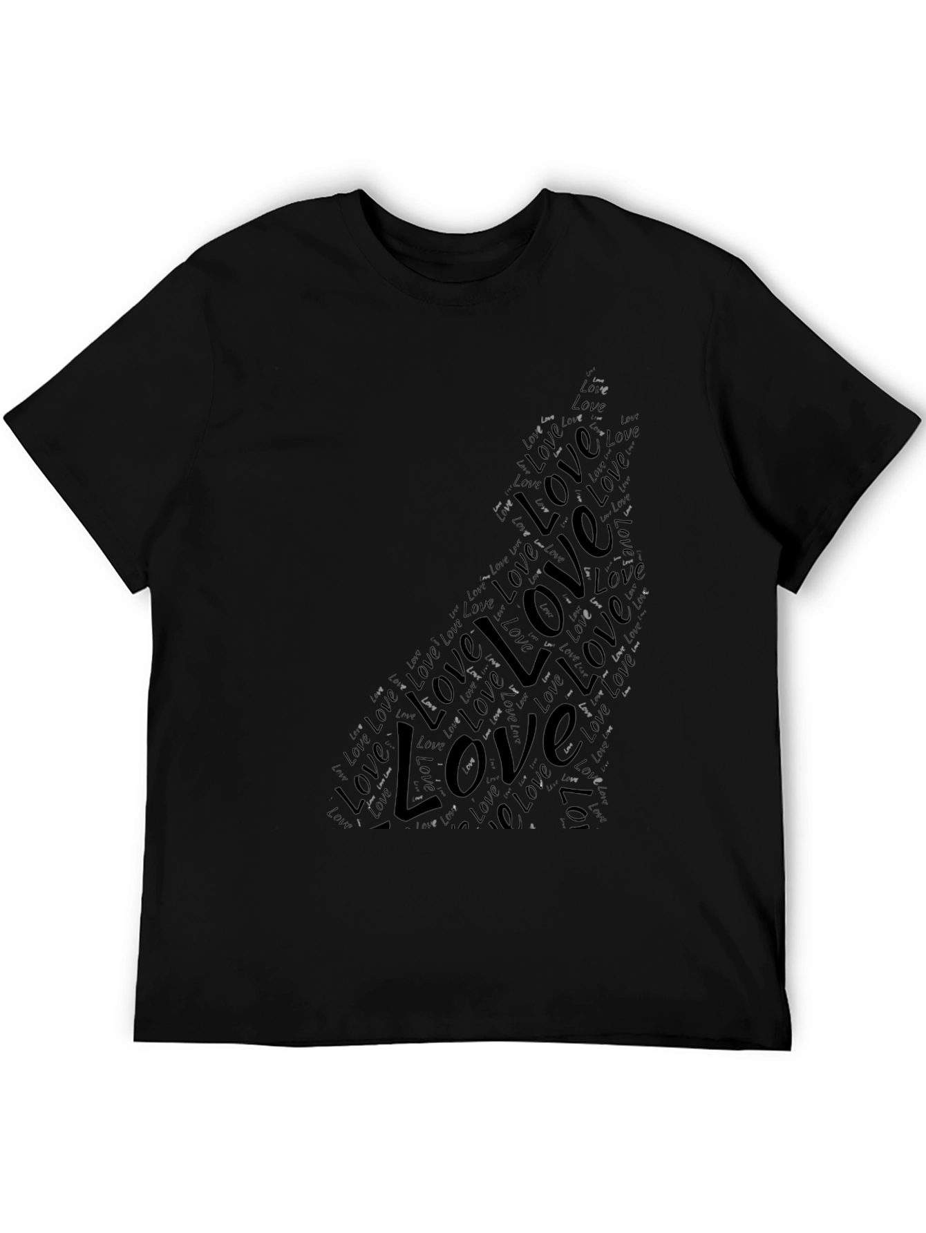 Love Word Art Graphic Tee - Black