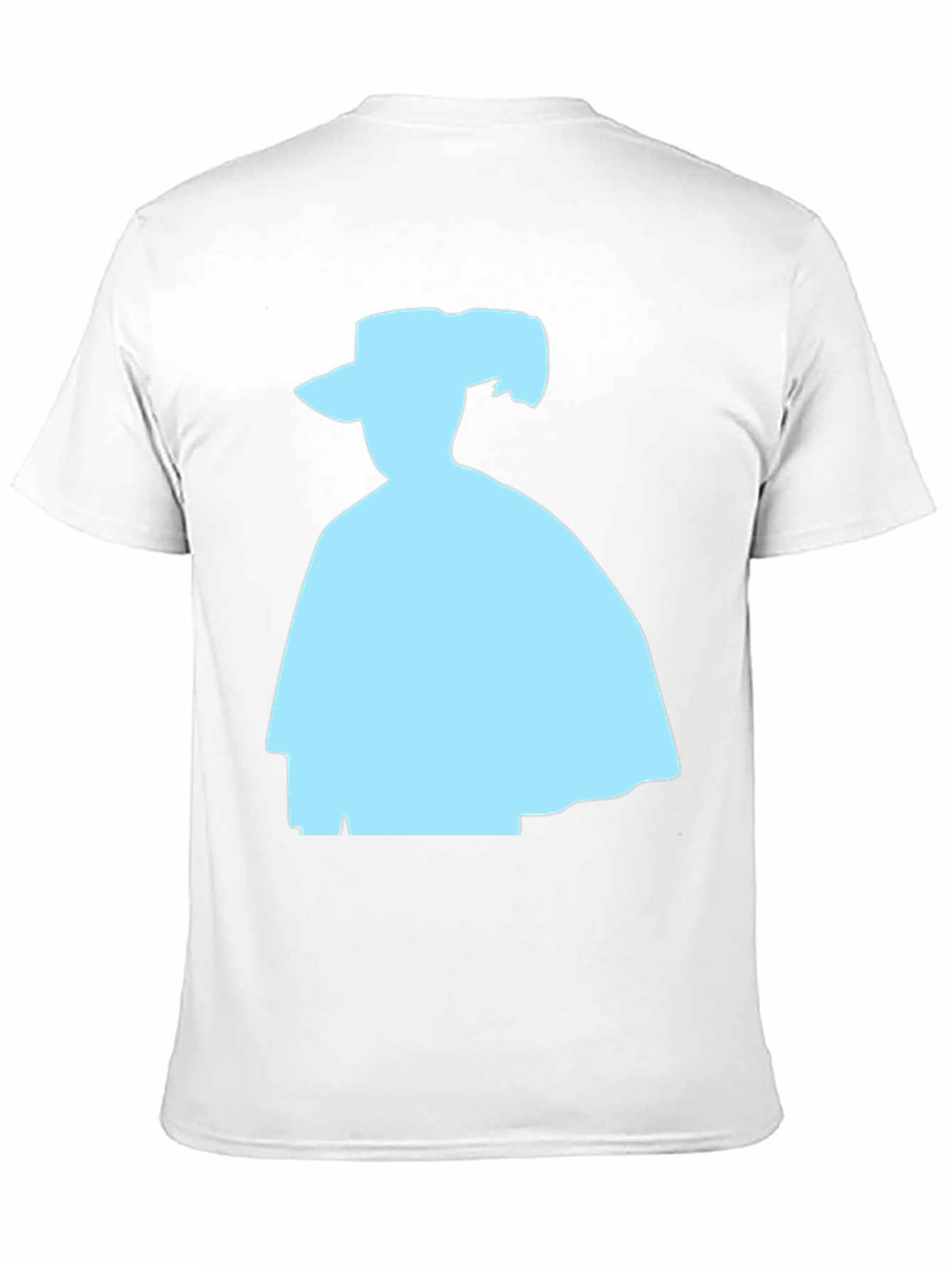 Silhouette Tee: Light Blue Shape on Black