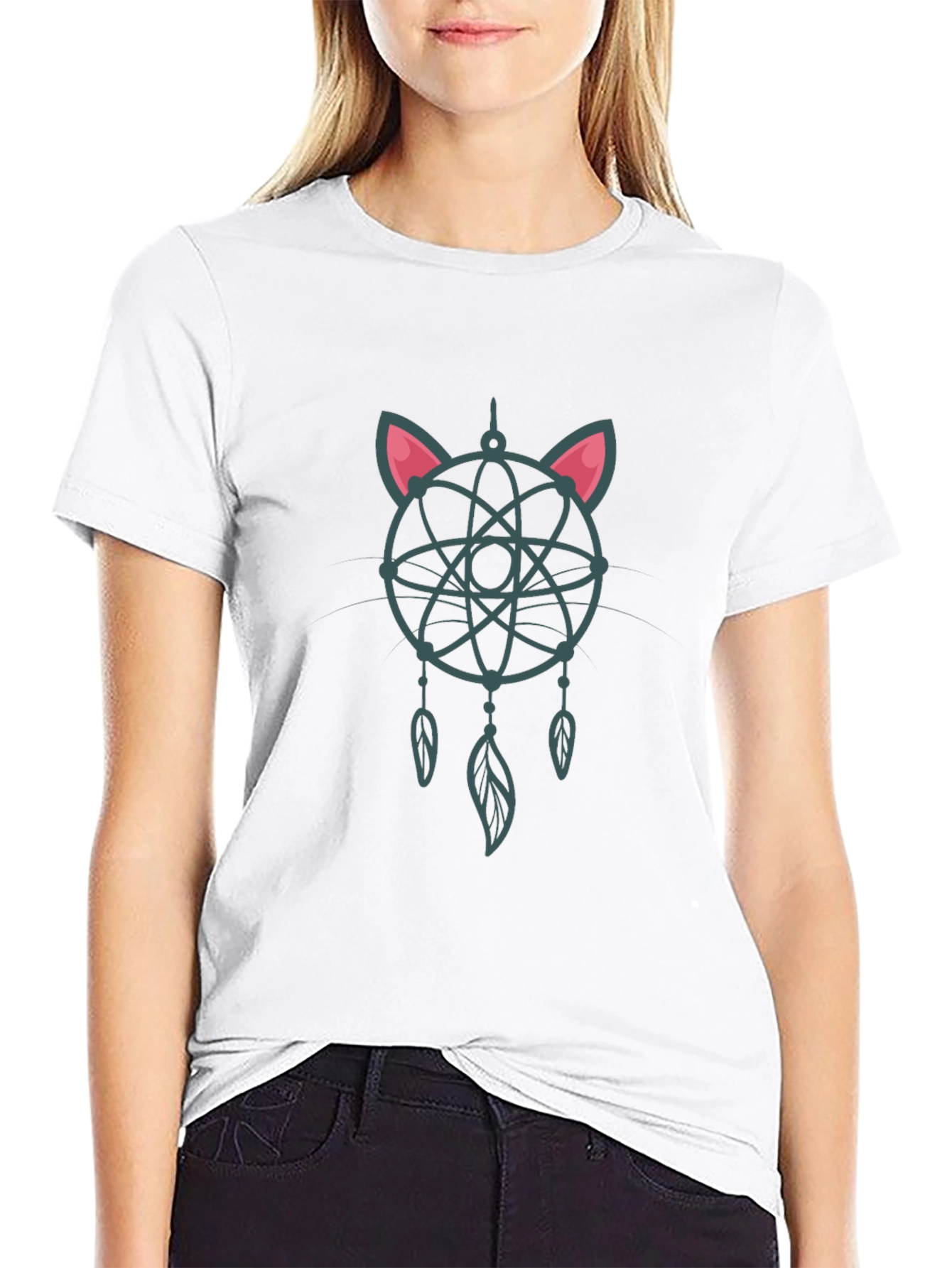 Dreamcatcher Cat Atom T-Shirt - Unique Design