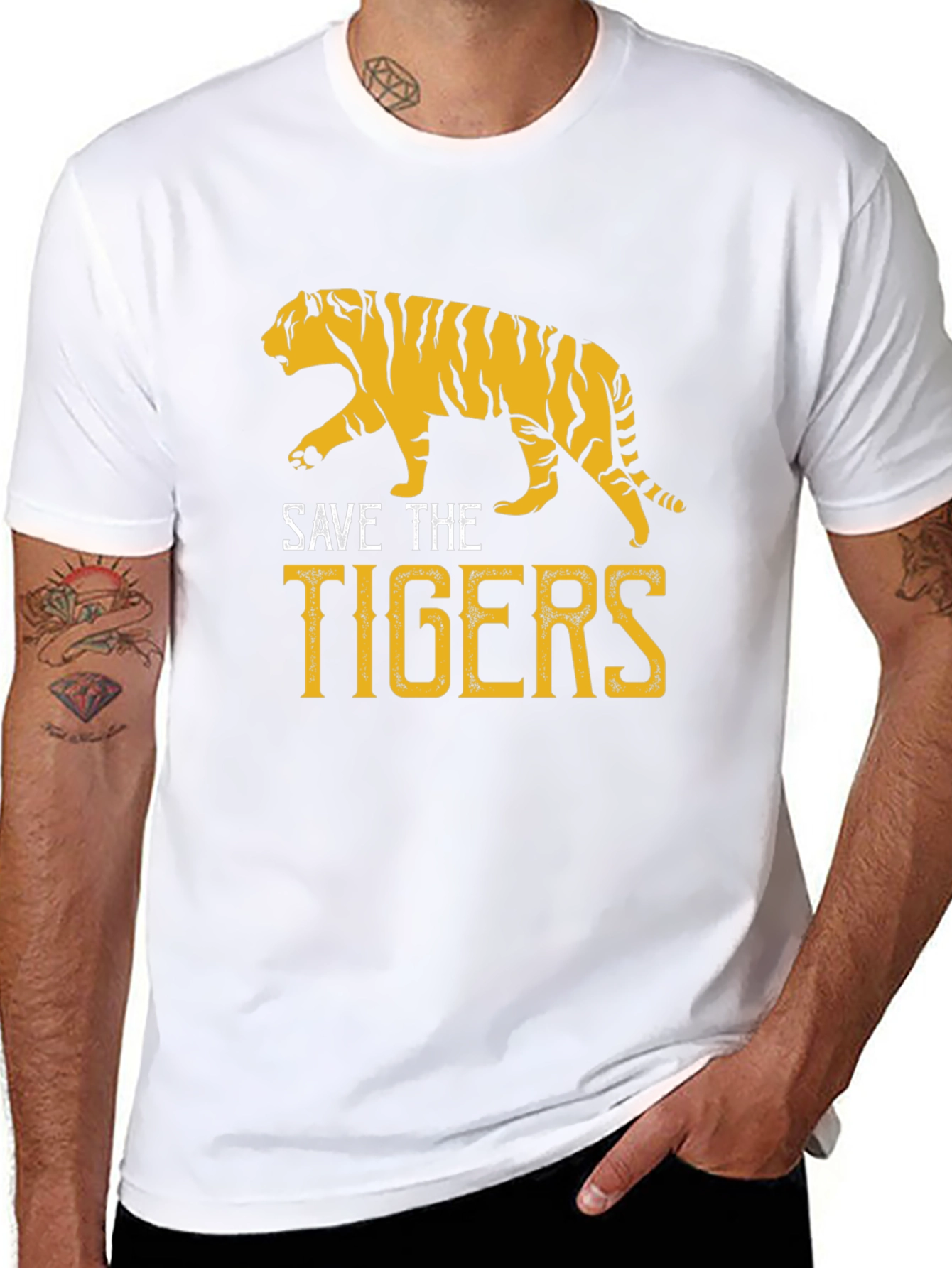 Save The Tigers Graphic T-Shirt - Black