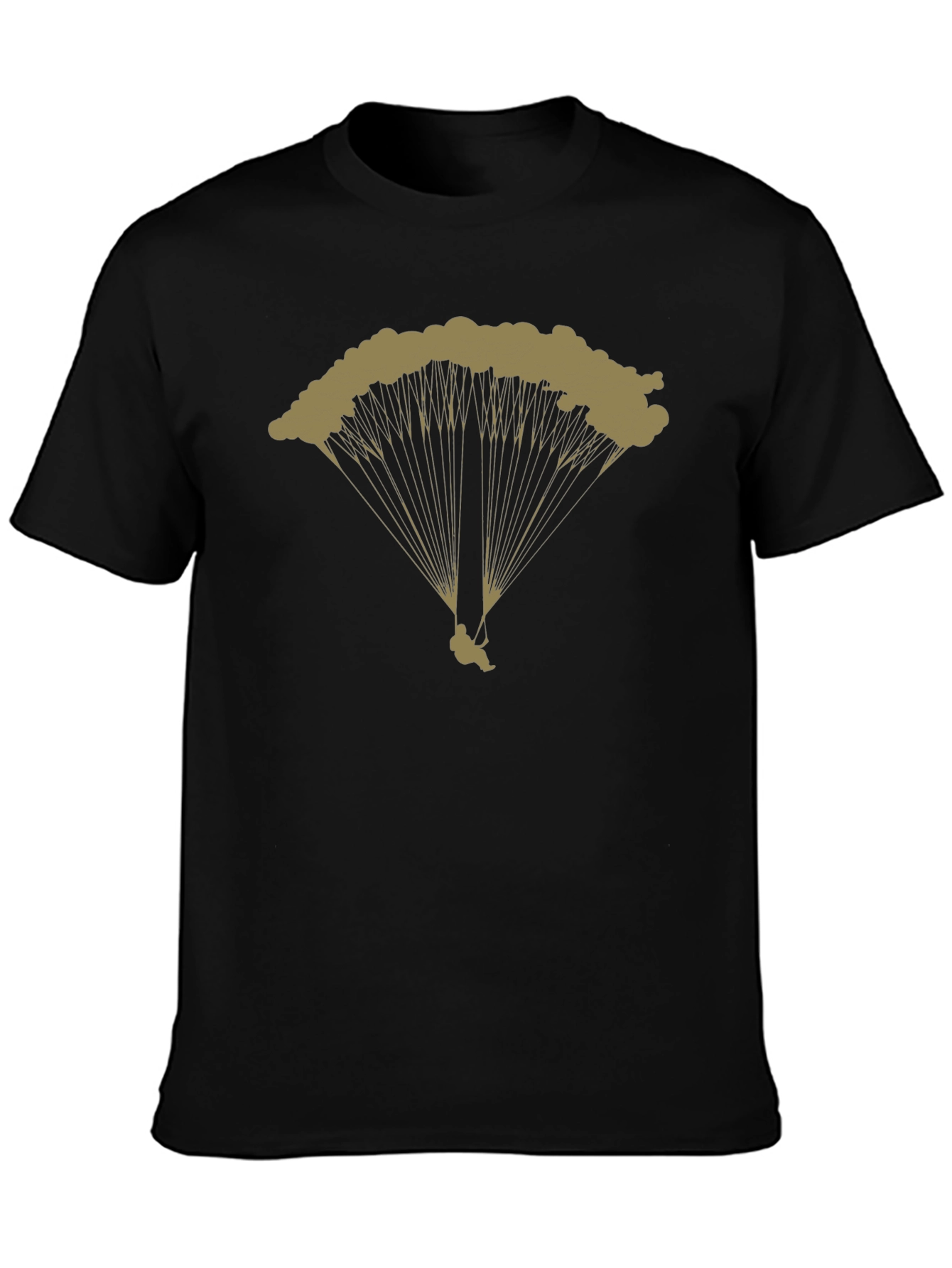 Parachute Graphic Tee - Black Cotton T-Shirt