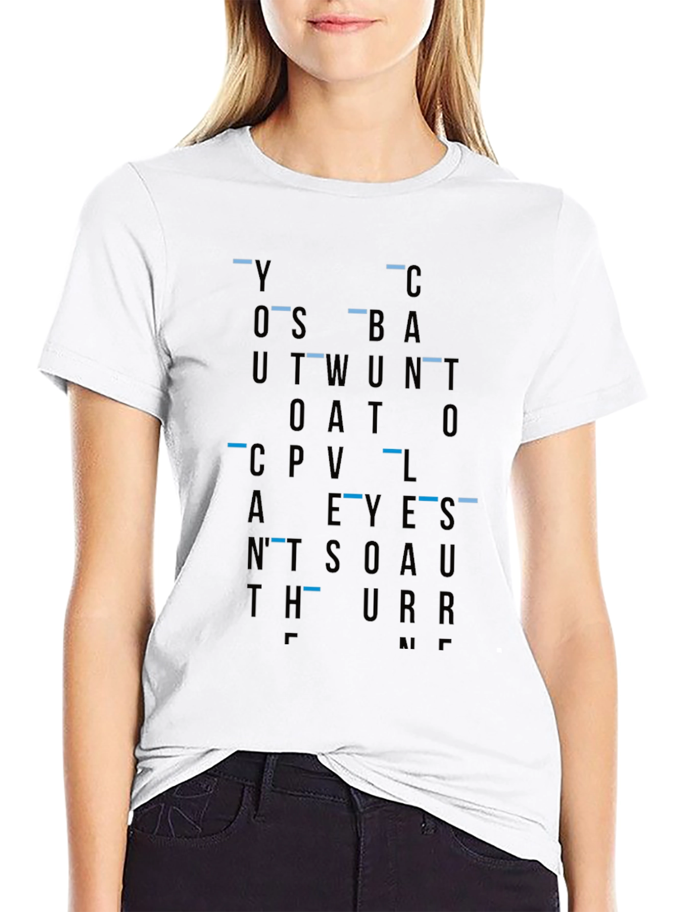 Mens Black T-Shirt with Abstract Lettering Design