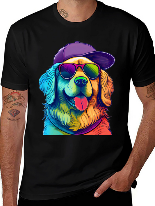 Cool Dog Graphic Tee - Rainbow Pup T-Shirt
