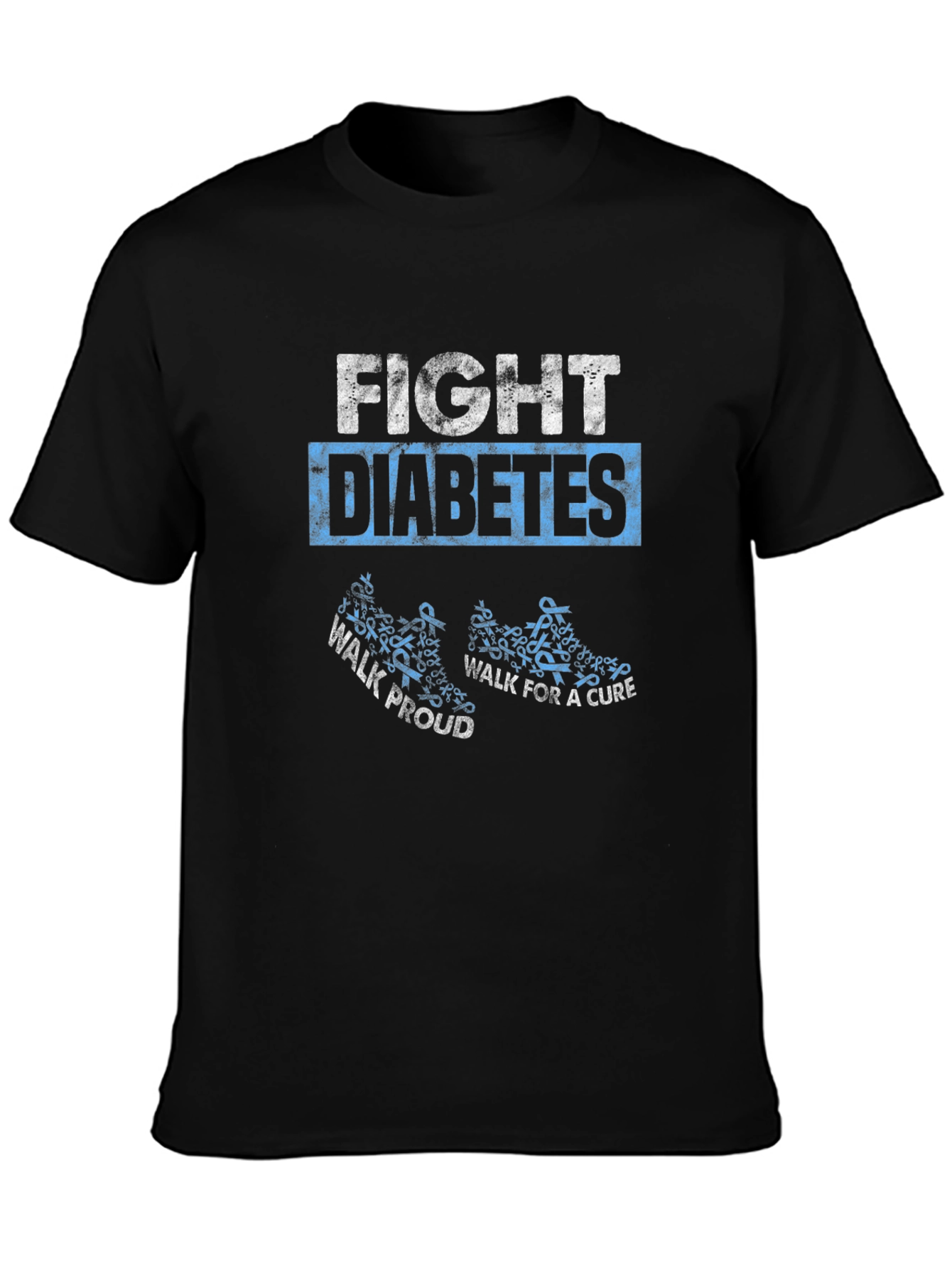 Fight Diabetes Awareness Ribbon Graphic T-Shirt