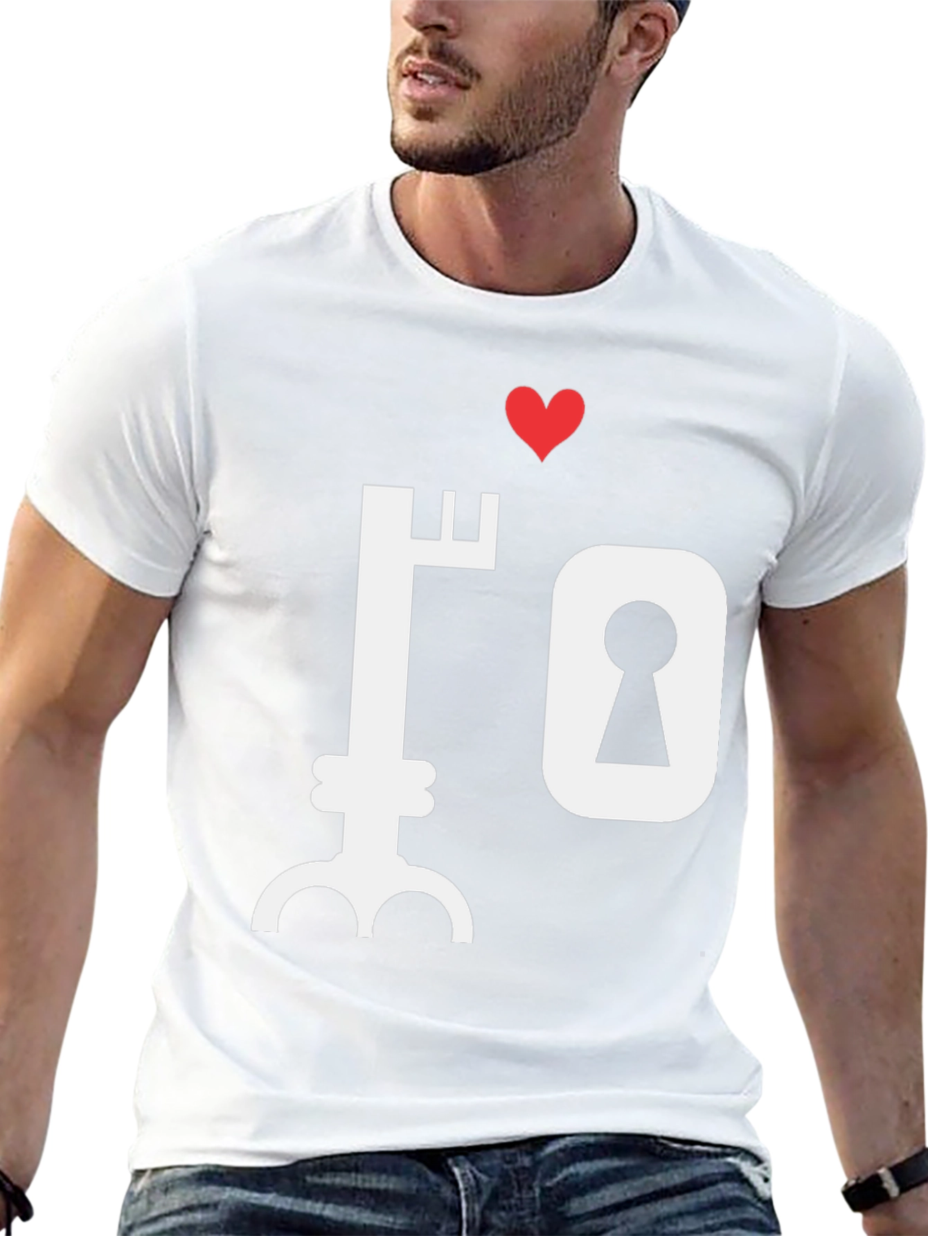 Key to My Heart Graphic T-Shirt - Black