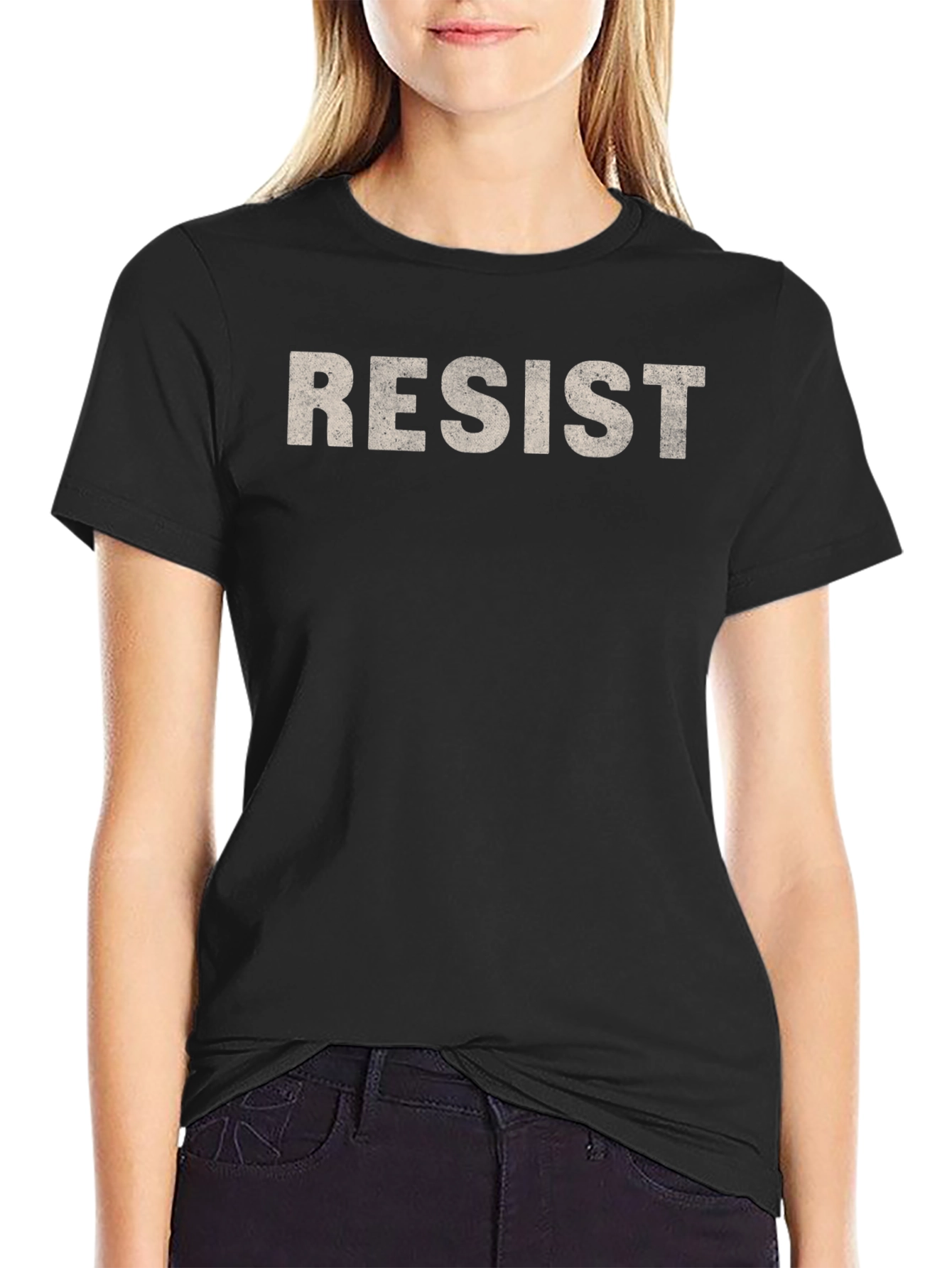 Resist Graphic T-Shirt - Black Crew Neck Tee