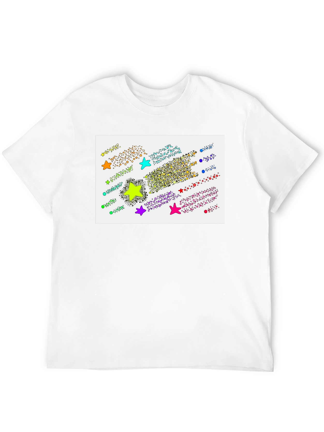 Shooting Star Graphic Tee - Black Crew Neck