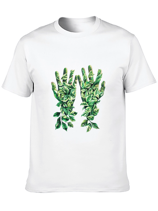 Leaf Hands Graphic Black T-Shirt