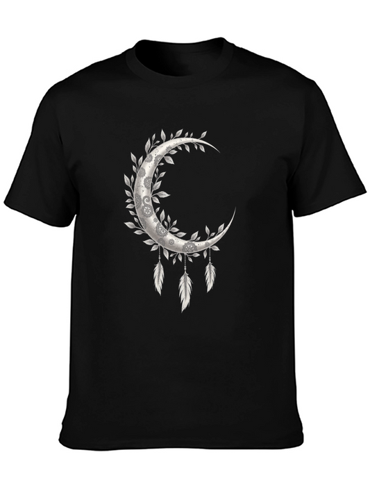 Crescent Moon Feather Graphic Tee - Unisex