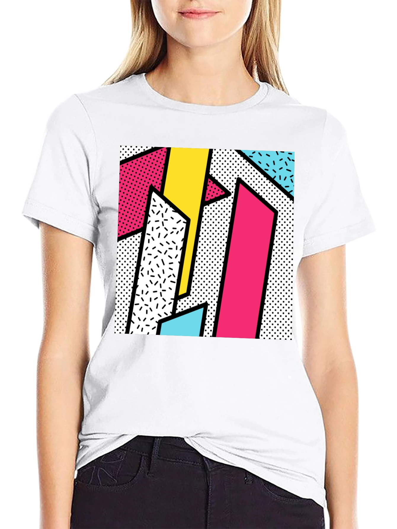 Retro 80s Geometric Pattern T-Shirt
