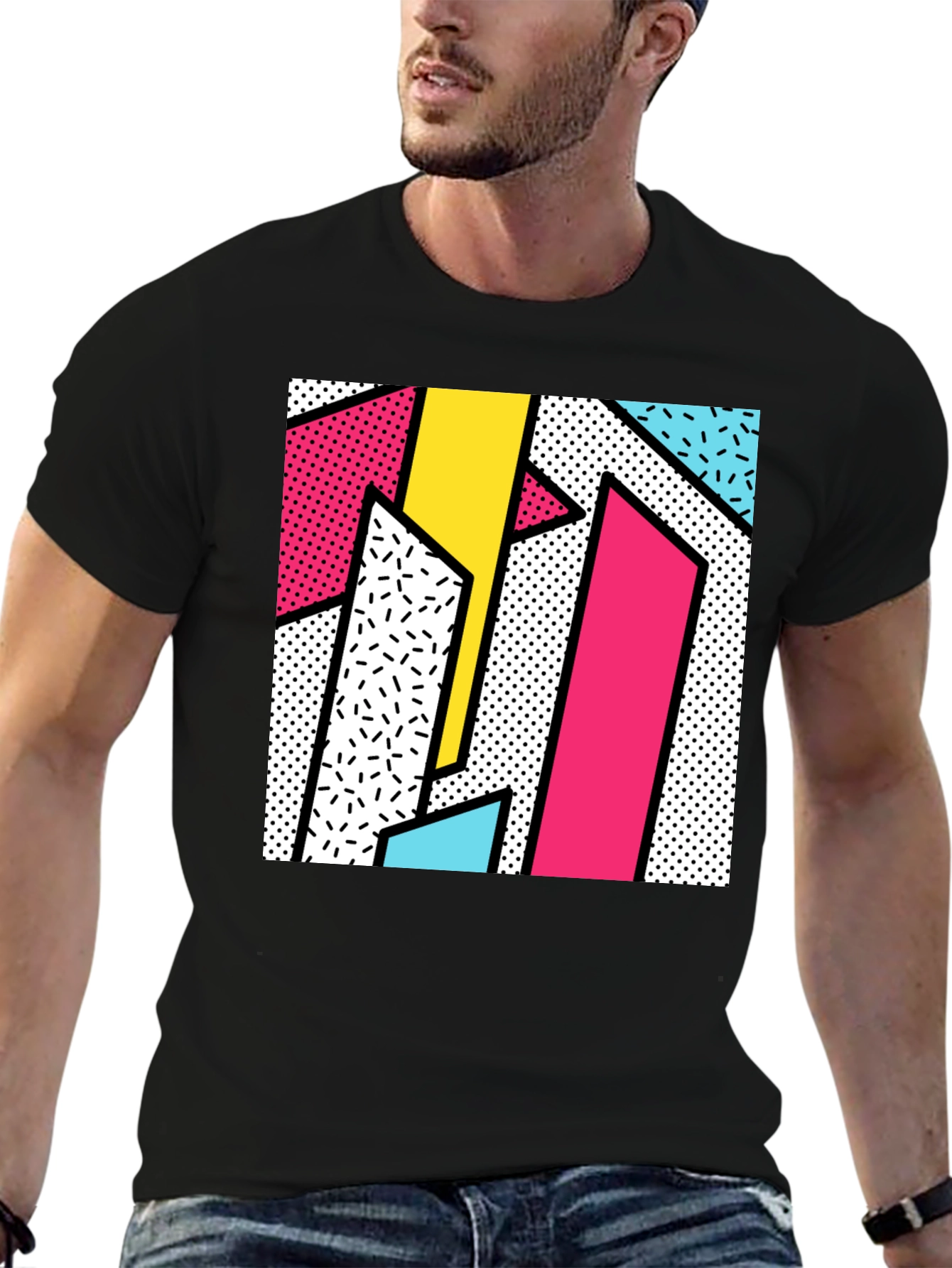 Retro 80s Geometric Pattern T-Shirt