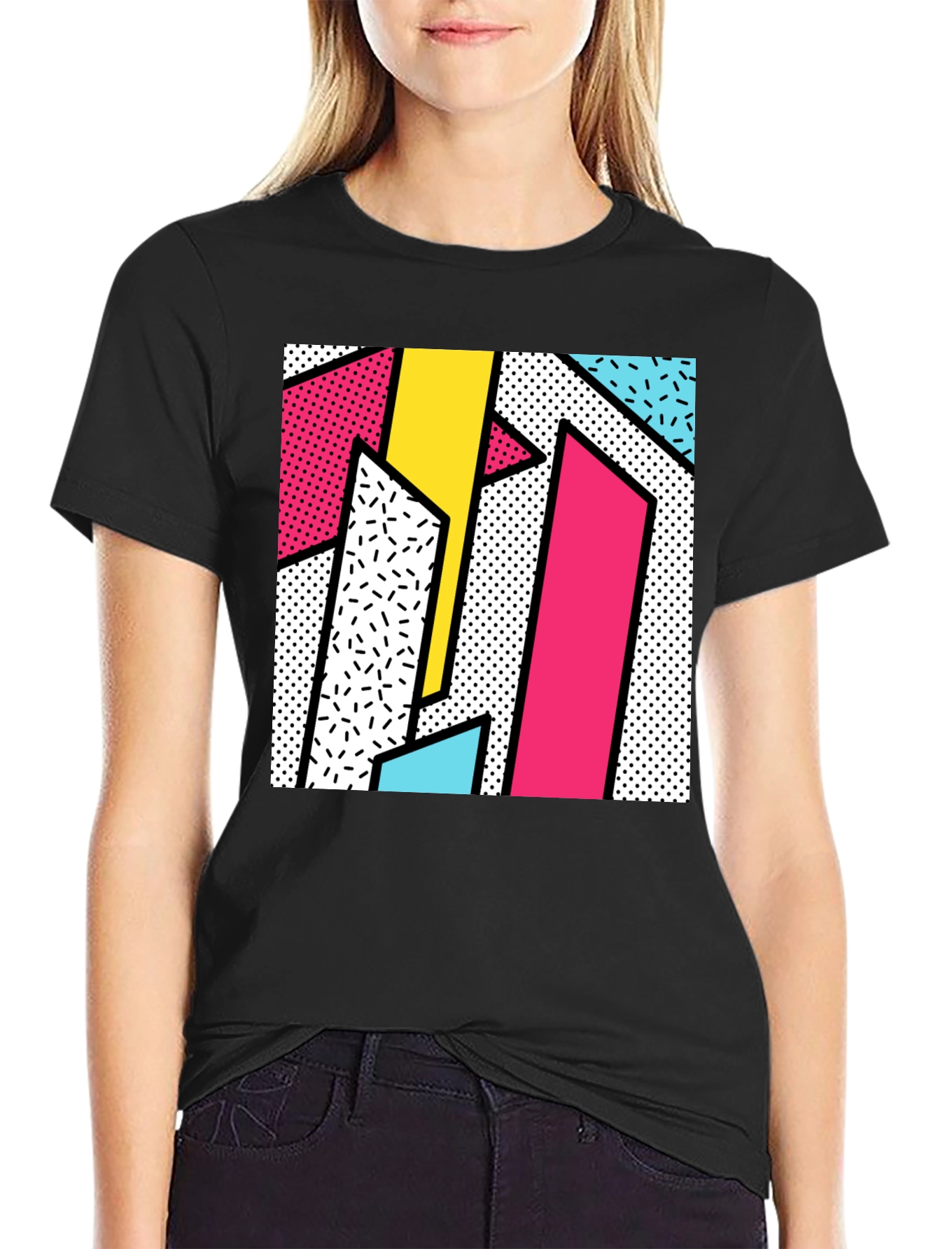 Retro 80s Geometric Pattern T-Shirt