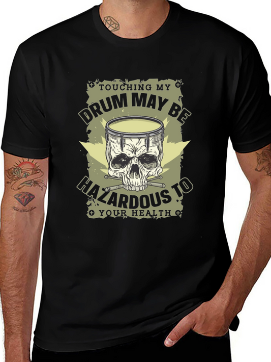 Drum Skull T-Shirt - Hazardous to Your Health Graphic Tee